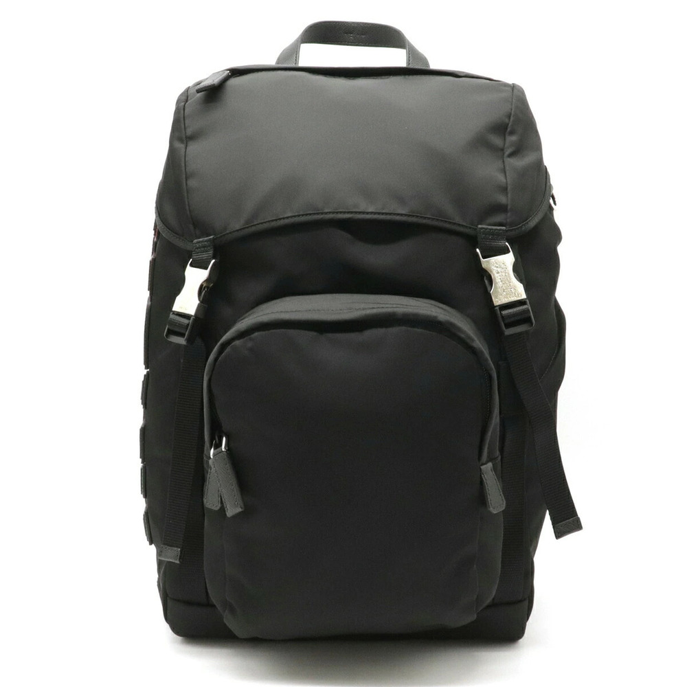 Prada Backpack Rucksack Daypack Patch Leather NERO Black
